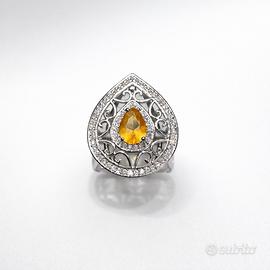 Anello in Argento 925% e quarzo citrino