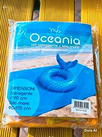 Set Mare Oceania: Salvagente + Telo Mare - Nuovo!