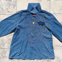 Grembiule asilo scuola bimbo blu grigio 3-4 anni