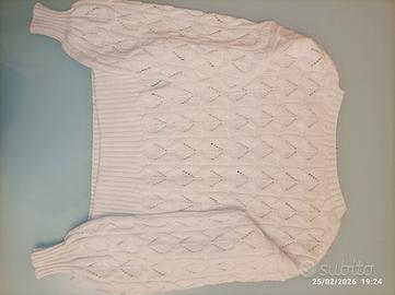 Maglioncino donna traforato Only bianco 80%cotone