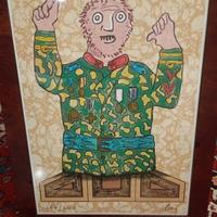 serigrafia Enrico baj con interventi artista