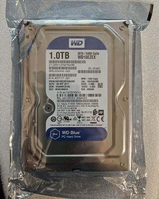 Hard Disk 1TB Western Digital Blue Nuovo WD10EZEX