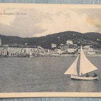 Imperia Oneglia Il Porto Cartolina Barca Vela 1927