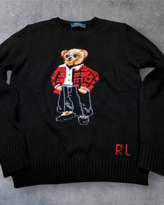 maglione polo Ralph Lauren "polo bear" nero nuovo