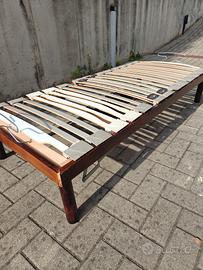 Rete letto elettrica singola con doghe in legno