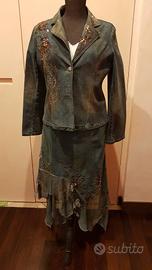 completo giacca + gonna jeans