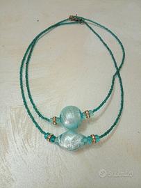 due collane in vetro di Murano vintage