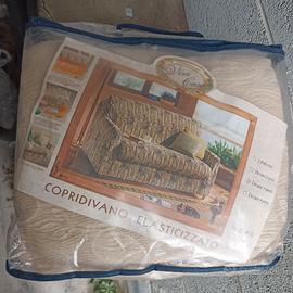 2- COPRIDIVANO ELASTICIZZATO COLORE ECRU'