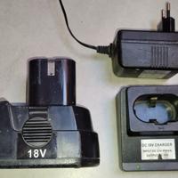 2 batterie Litio 18v 3A con caricatore