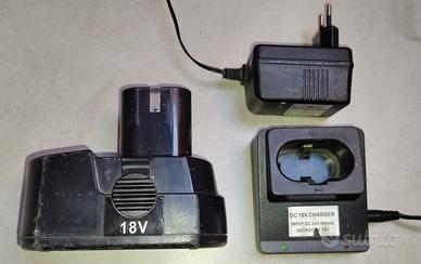 2 batterie Litio 18v 3A con caricatore