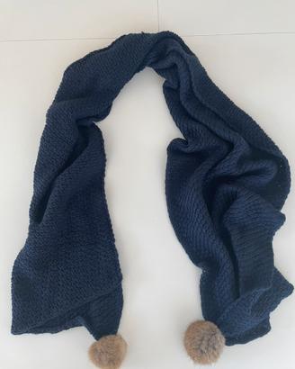 Nali Sciarpa Donna in maglia acrilico con pompon