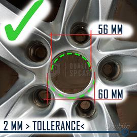 TAPPI COPRIMOZZO FIAT DIAMETRO 56 mm BORCHIE PER CERCHI IN LEGA 4 pezzi