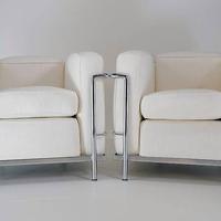 MDF ITALIA SET di 2 LC2 in pelle martellata bianca