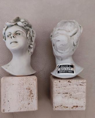 Coppia sculture in biscuit fanciulla
