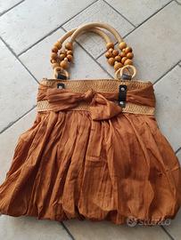 Borsa in stoffa e legno