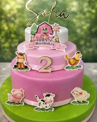 Torta scenografica tema fattoria