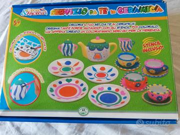 Servizio da tè in cermica da colorare e decorare