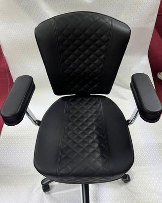 SEDIA SGABELLO POKER DA DEALER IN SIMILPELLE NERA