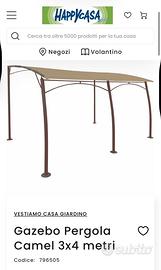 GAZEBO PERGOLA CAMEL 3X4