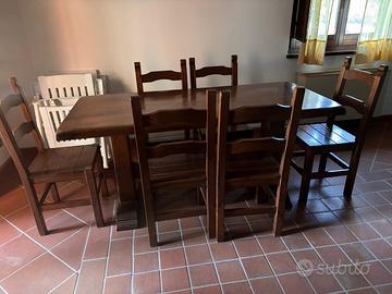 Tavolo legno massello+6 sedie