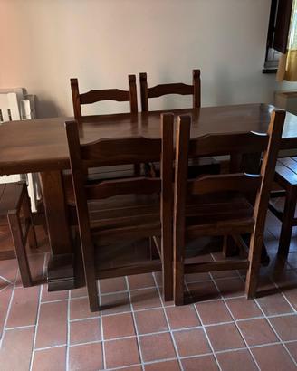 Tavolo legno massello+6 sedie