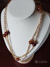 Collana a catena con corniole