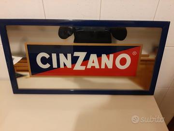Insegna a specchio vintage Cinzano cm 63,5x32,5.