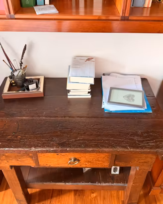 Banco da lavoro antico in legno massello
