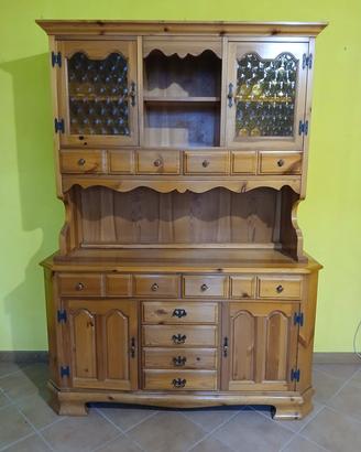 credenza legno con vetrinetta