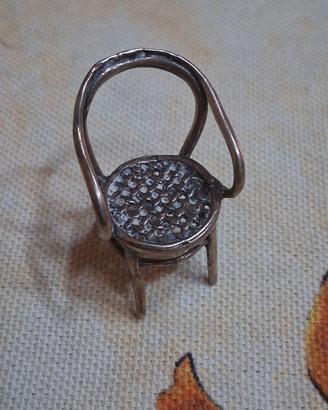 Sedia miniatura in argento 800