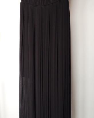 Abito lungo plissettato senza spalline