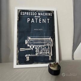 Poster Brevetto Storico Macchina Caffé Espresso