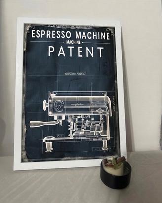 Poster Brevetto Storico Macchina Caffé Espresso