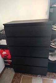 Cassettiera IKEA MALM 5 cassetti nero