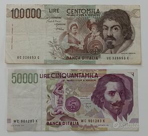 6# Banconote 100000 e 50000 lire