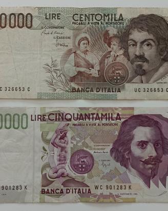 6# Banconote 100000 e 50000 lire