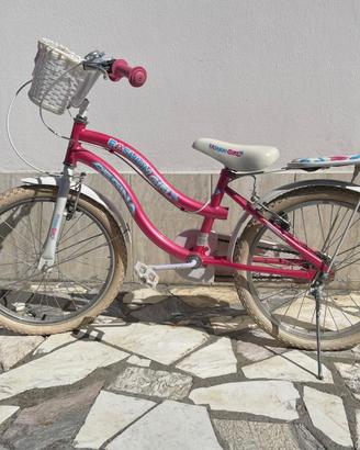 Bicicletta rosa e bianca da bambina, ruota 20.