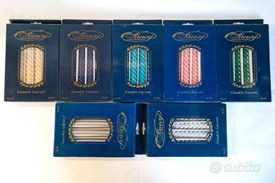 CANDELE laccate COLORATE d'alta qualità, 6 pezzi