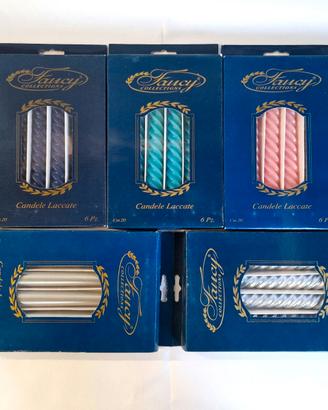 CANDELE laccate COLORATE d'alta qualità, 6 pezzi