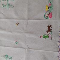 tovaglia ricamo punto croce con 6 tovaglioli 