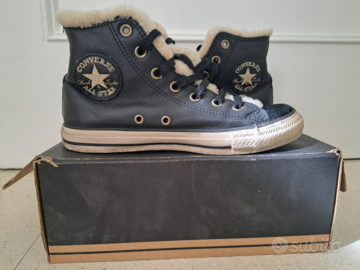 Converse di shop pelle con pelliccia