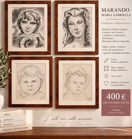 4 disegni matita e carboncino Marando 