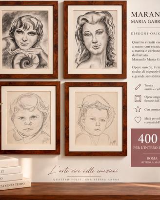 4 disegni matita e carboncino Marando 