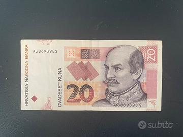 Banconota Croatia 20 kuna 2012 - rara di collezion