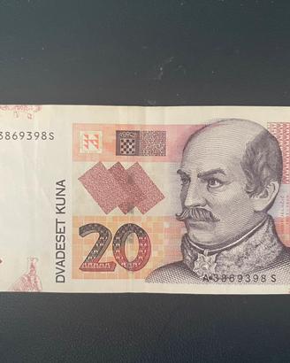 Banconota Croatia 20 kuna 2012 - rara di collezion