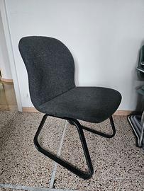 Sedia imbottita tessuto grigio