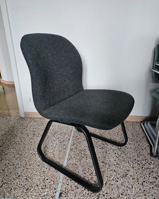 Sedia imbottita tessuto grigio
