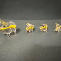 Set statuine maiali in vetro soffiato – vintage