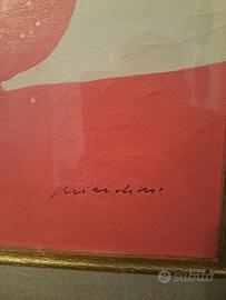 Remo Brindisi serigrafia su tela " il bacio"