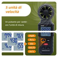 Anemometro Portatile 3 in 1 professionale - NUOVO